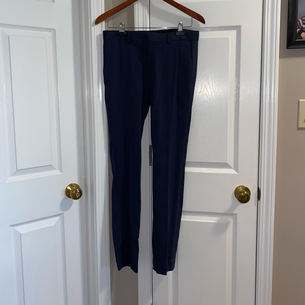 Navy Blue Slim Fit Dress Pants